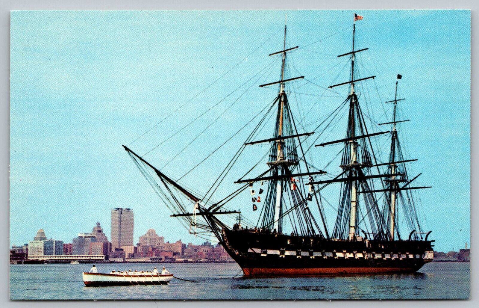 Postcard USS Constitution Old Ironsides Boston Naval Shipyard MA VTG c1960   I3