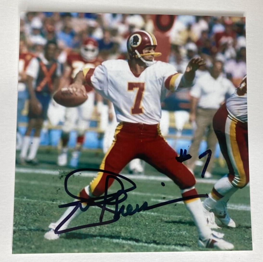 Joe Theisman Signed Photo 4x4 Autograph Washington Redskins NFL Quarterback