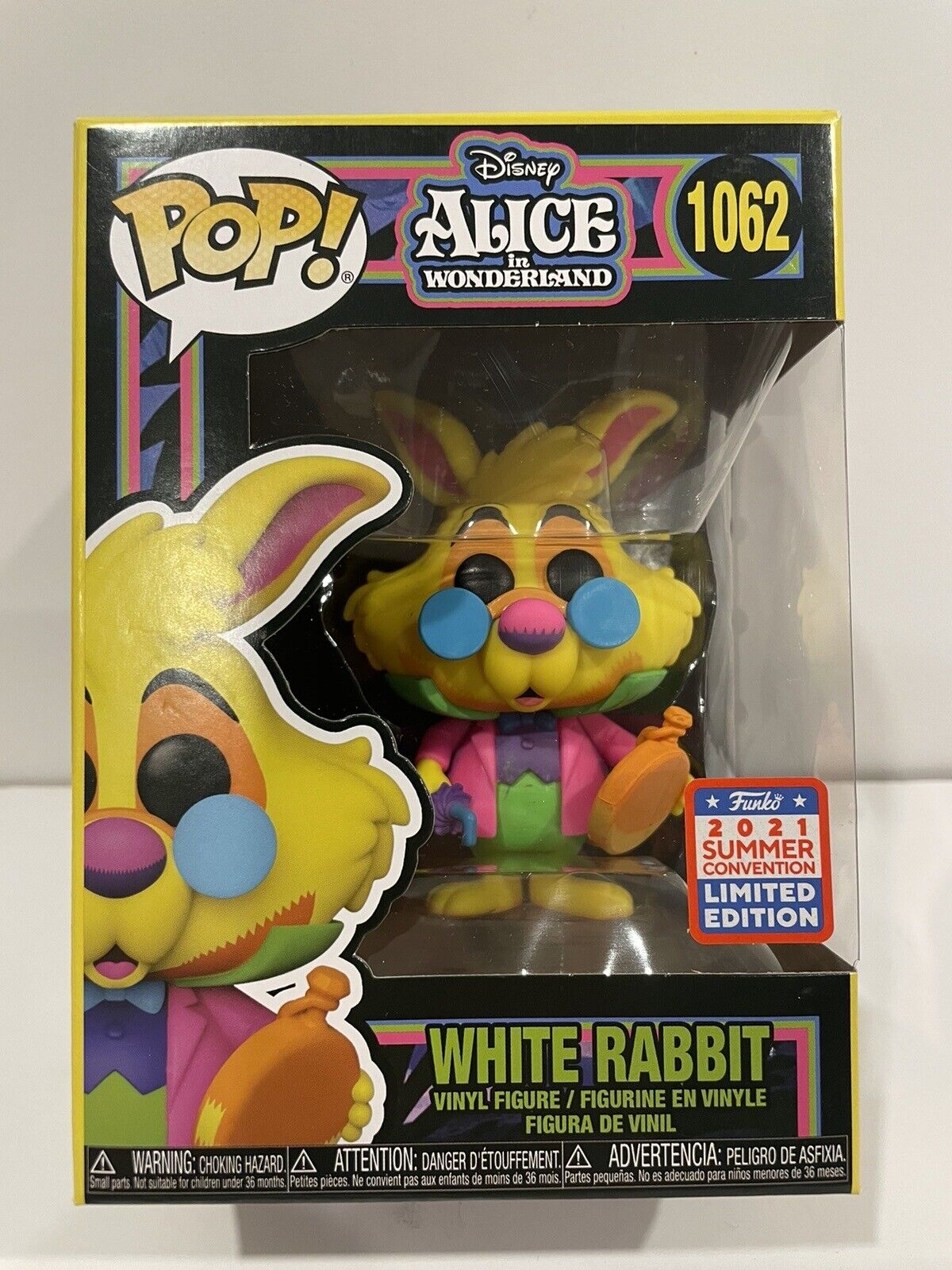 Alice In Wonderland White Rabbit #1062 Black Light Summer Con 2021 Funko Pop