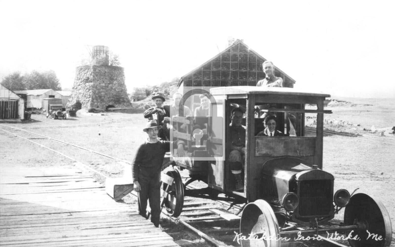 Katahdin Iron Works Factory Railroad Car Milo Maine ME Reprint Postcard