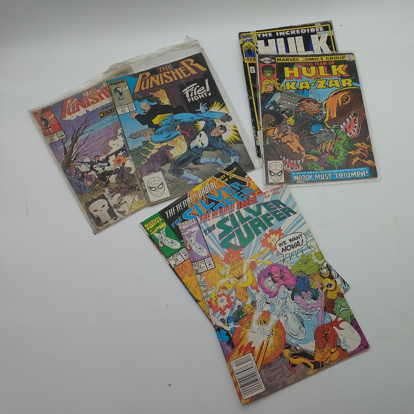 Mixed Lot Of Six Vintage Marvel Comics