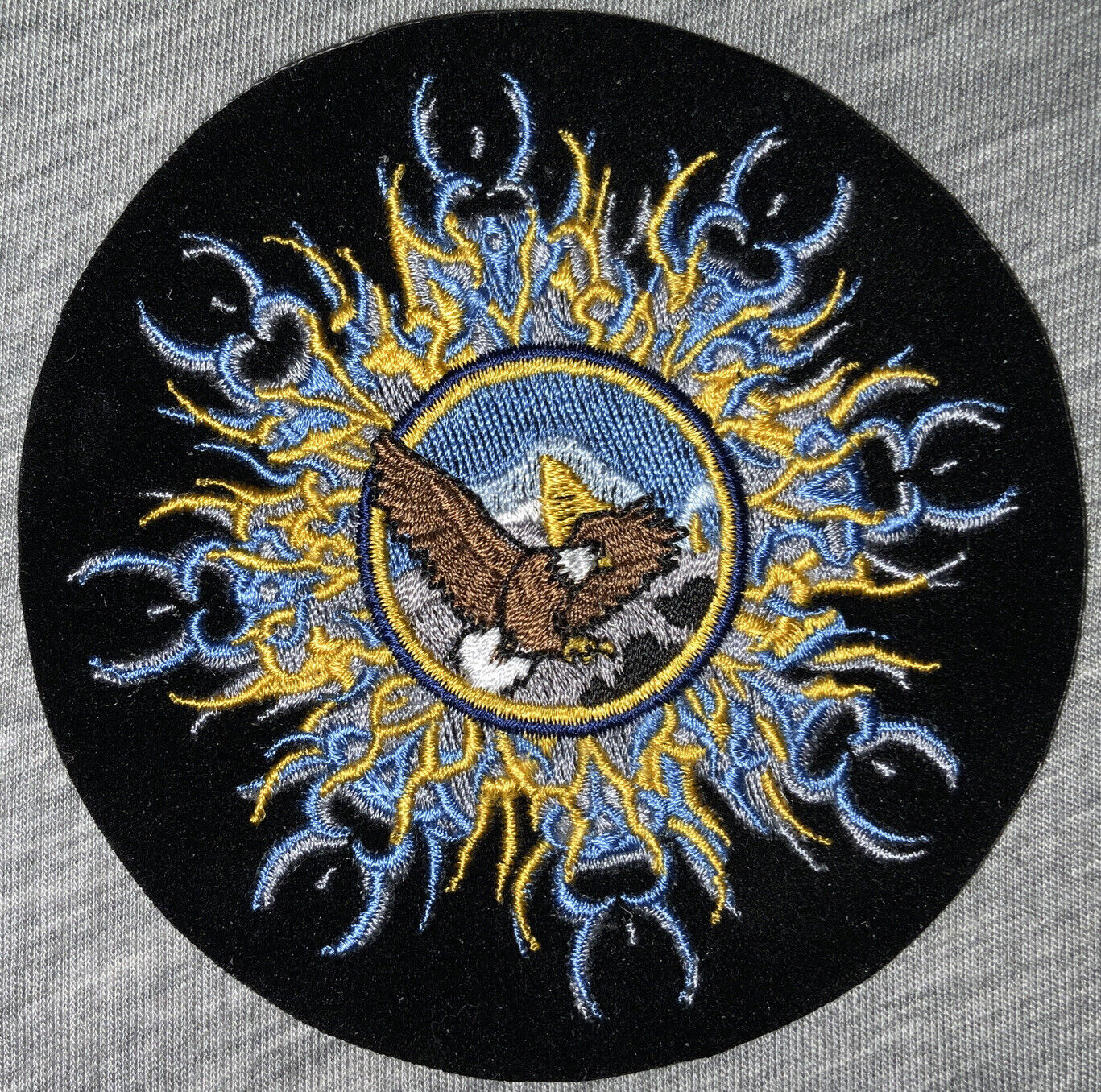 Embroidered Flying Eagle, Sew on Biker Patch
