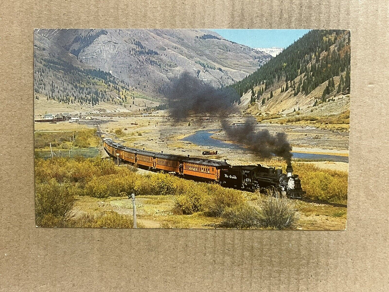 Postcard Silverton CO Colorado Train Rio Grande Narrow Gauge Railroad Locomotive