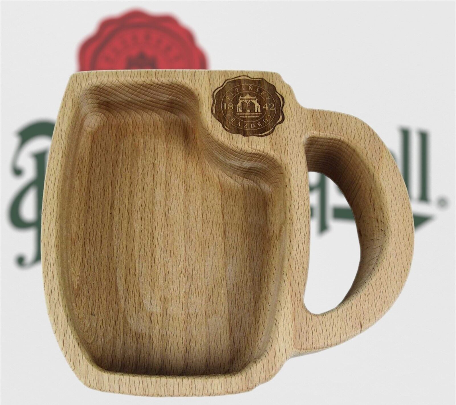 Pilsner Urquell Wooden Bowl Logo Pint Mug Beer Lovers Stylish Home Decoration