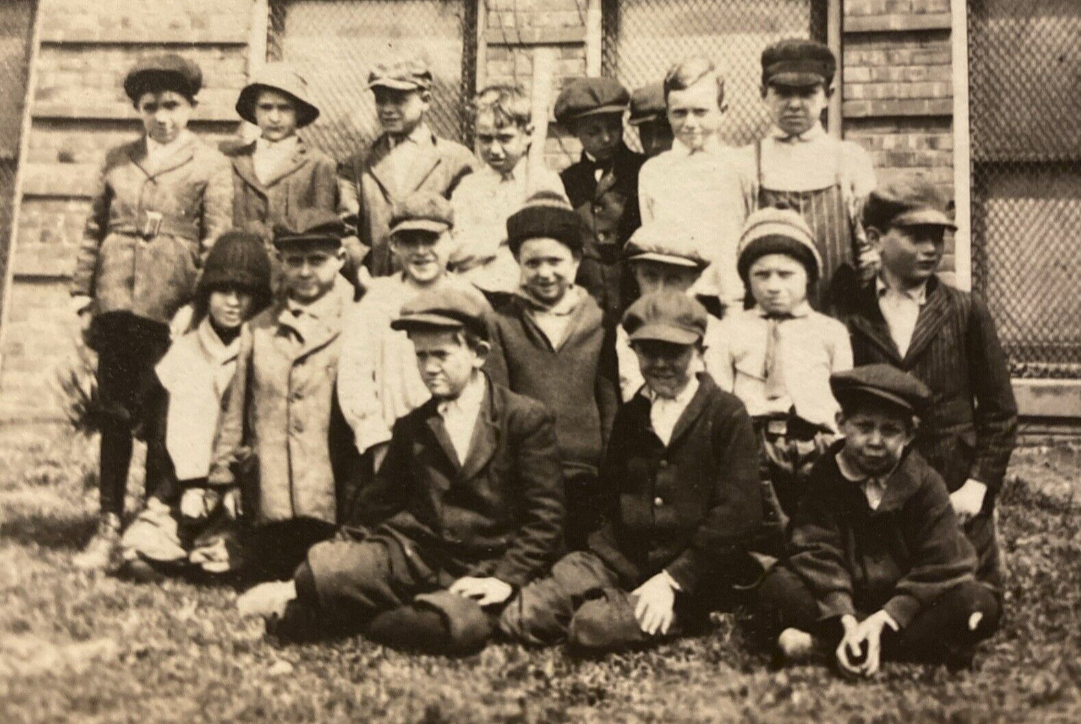 Antique 1910s Children Boys Fashion School Class Original Real Old Photo P11g12