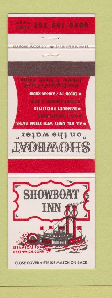 Matchbook Cover - Showboat Inn Greenwich CT