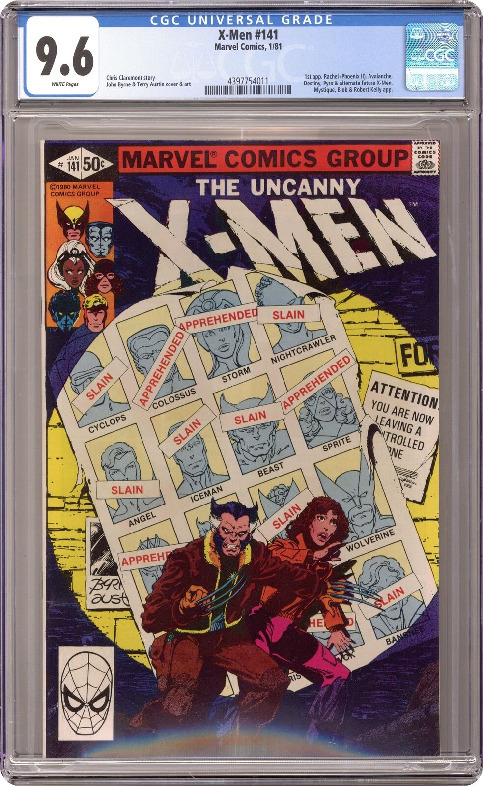 Uncanny X-Men #141D Direct Variant CGC 9.6 1981 4397754011 1st Rachel Summers