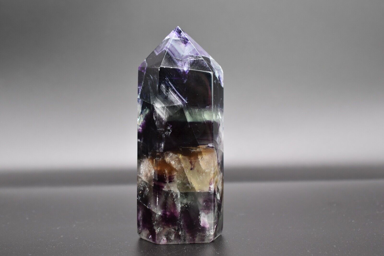 Large Hand Polished Purple Green Fluorite Point (1.8 lbs)