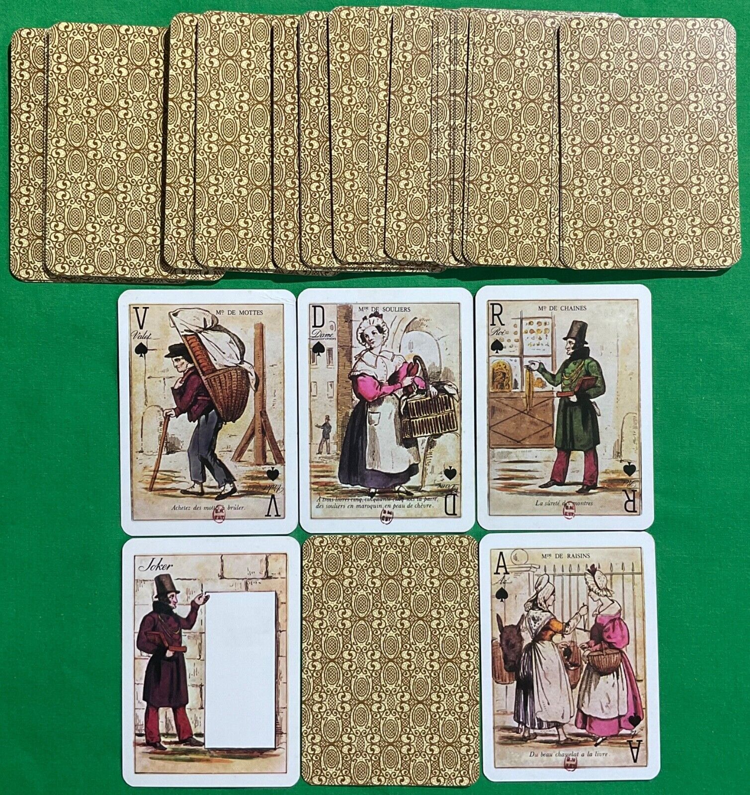Old Vintage Non Standard ** FRENCH ** Wide Facsimile Pack Playing Cards