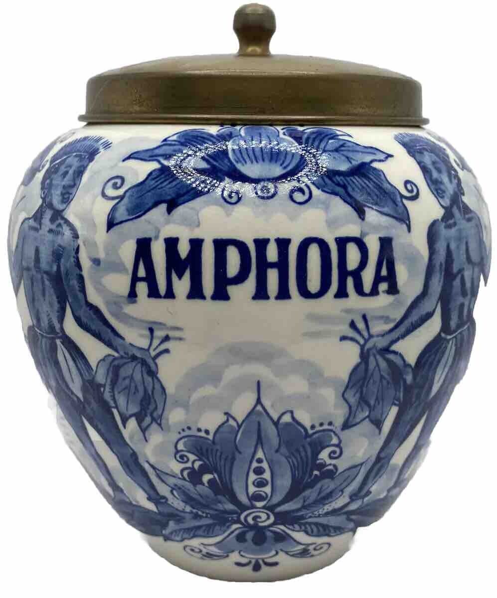 Tobacco Jar Replica Douwe Egbert Blue Holland Amphora COA Holland VTG