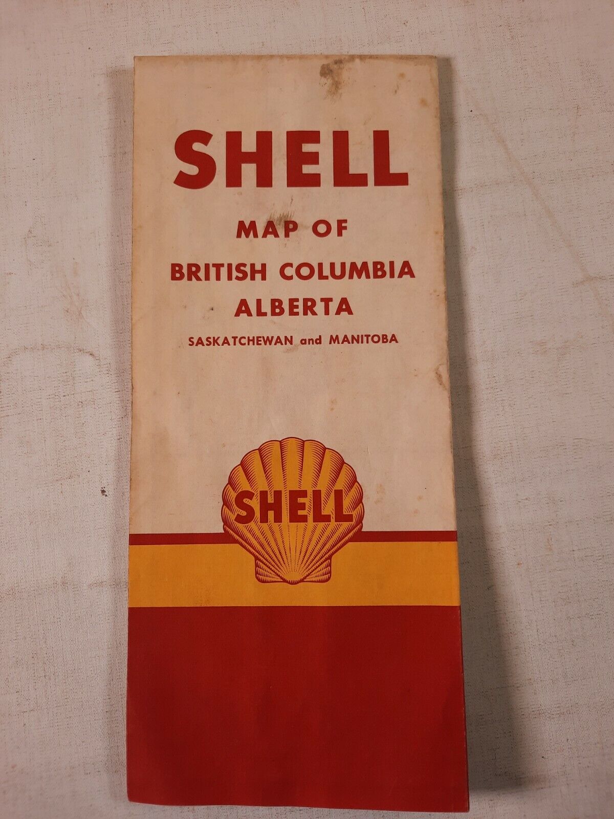 Vtg Shell road map map of British Columbia Alberta Saskatchewan and  manitoba 