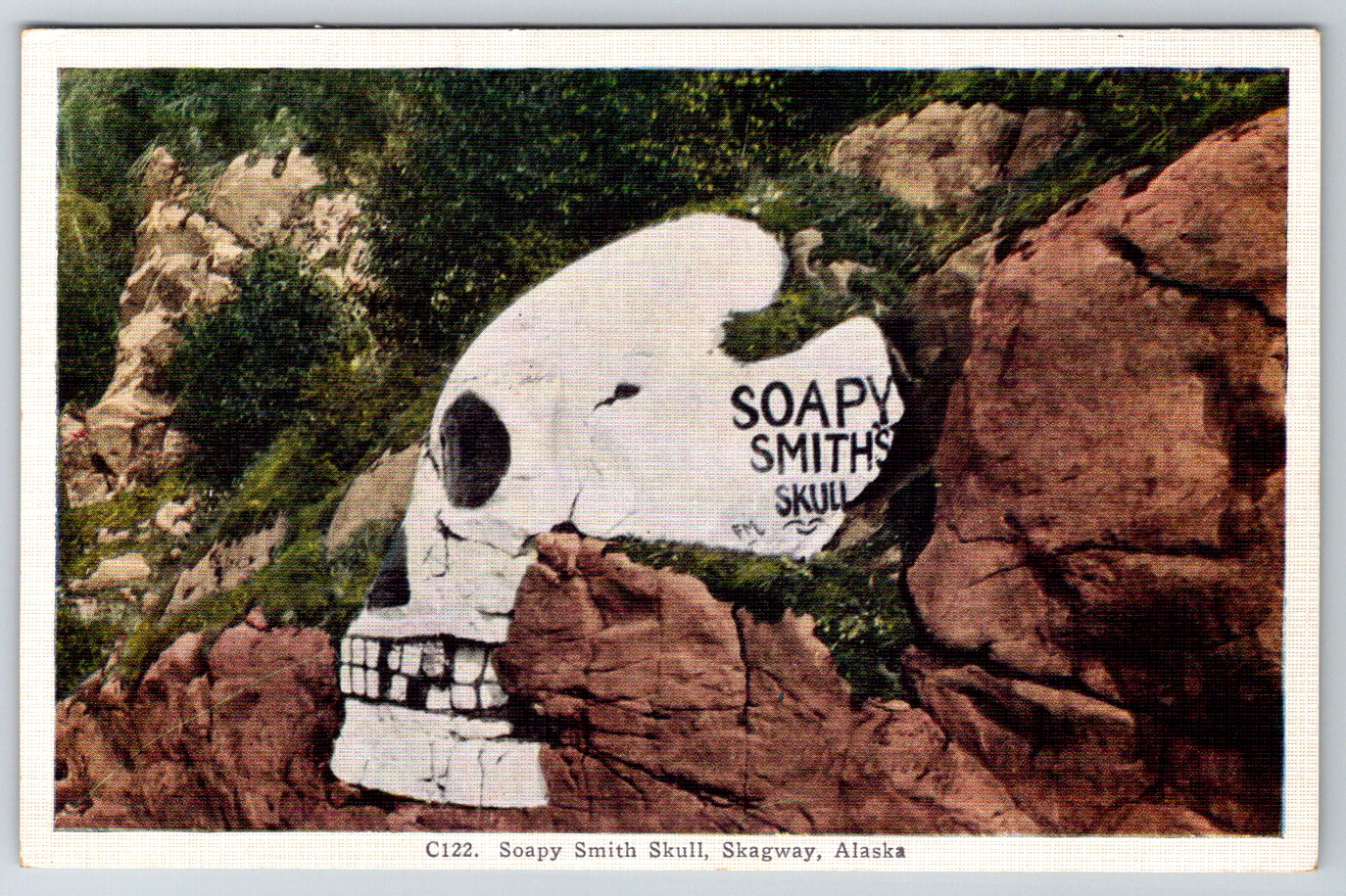 c1920s Soapy Smith Skull Skagway Alaska Antique Postcard