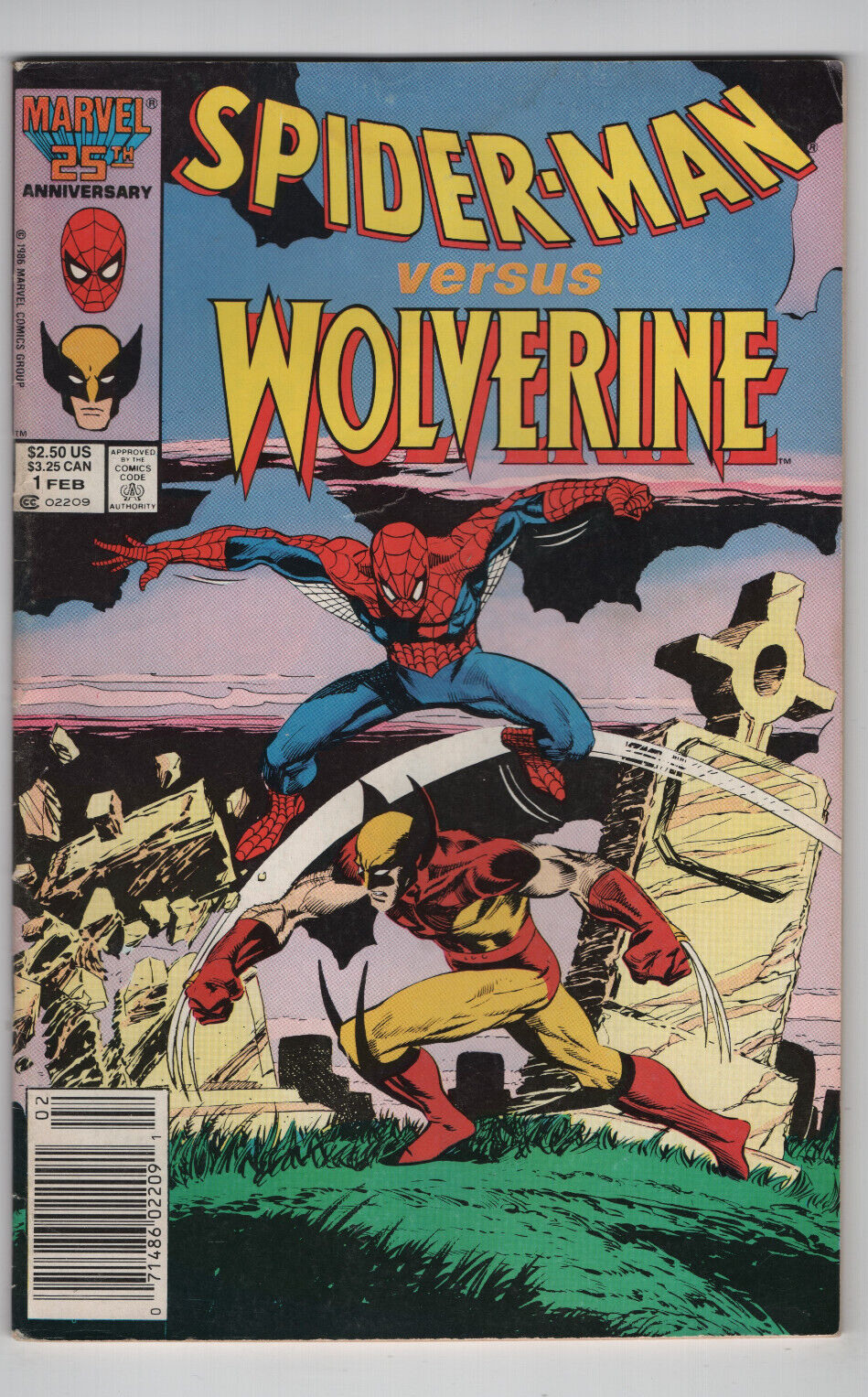 Spider-Man vs Wolverine #1 Newsstand Death of Ned Leeds Marvel Comic 1987