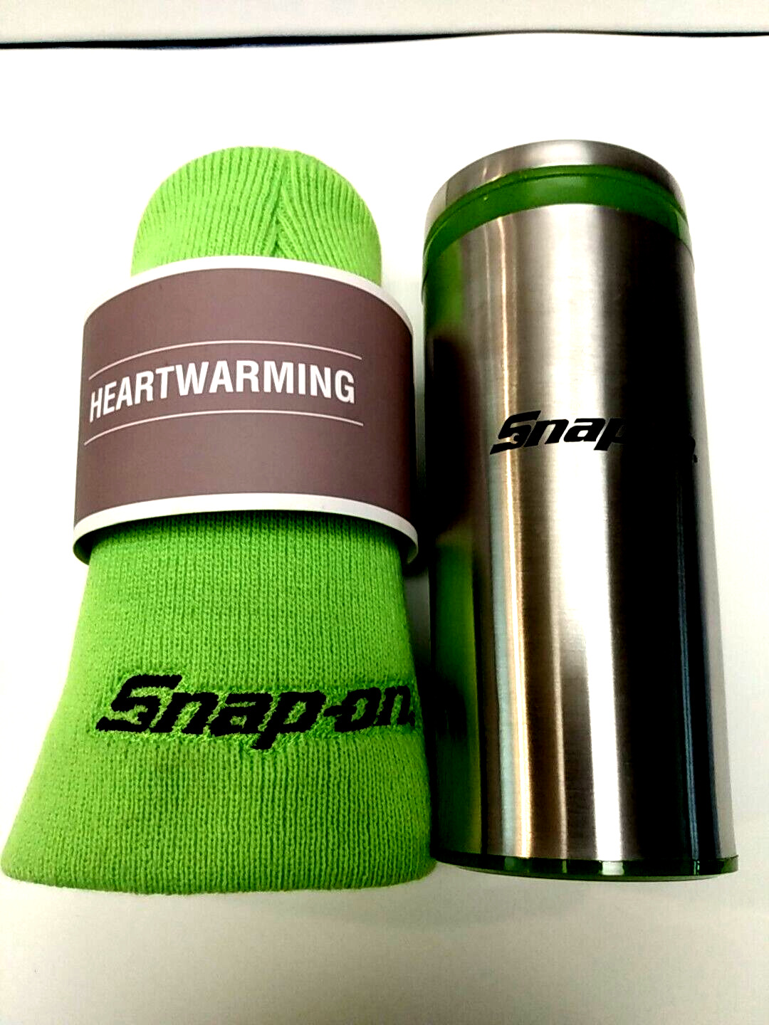 Snap-on Tools Travel Mug Stainless Steel With a winter Stocking hat Brand New