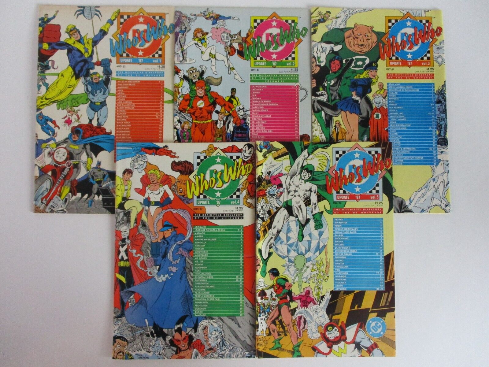 DC Comics WHO\'S WHO Update 1987 #1-5 Complete Set 5x Comics LOOKS GREAT