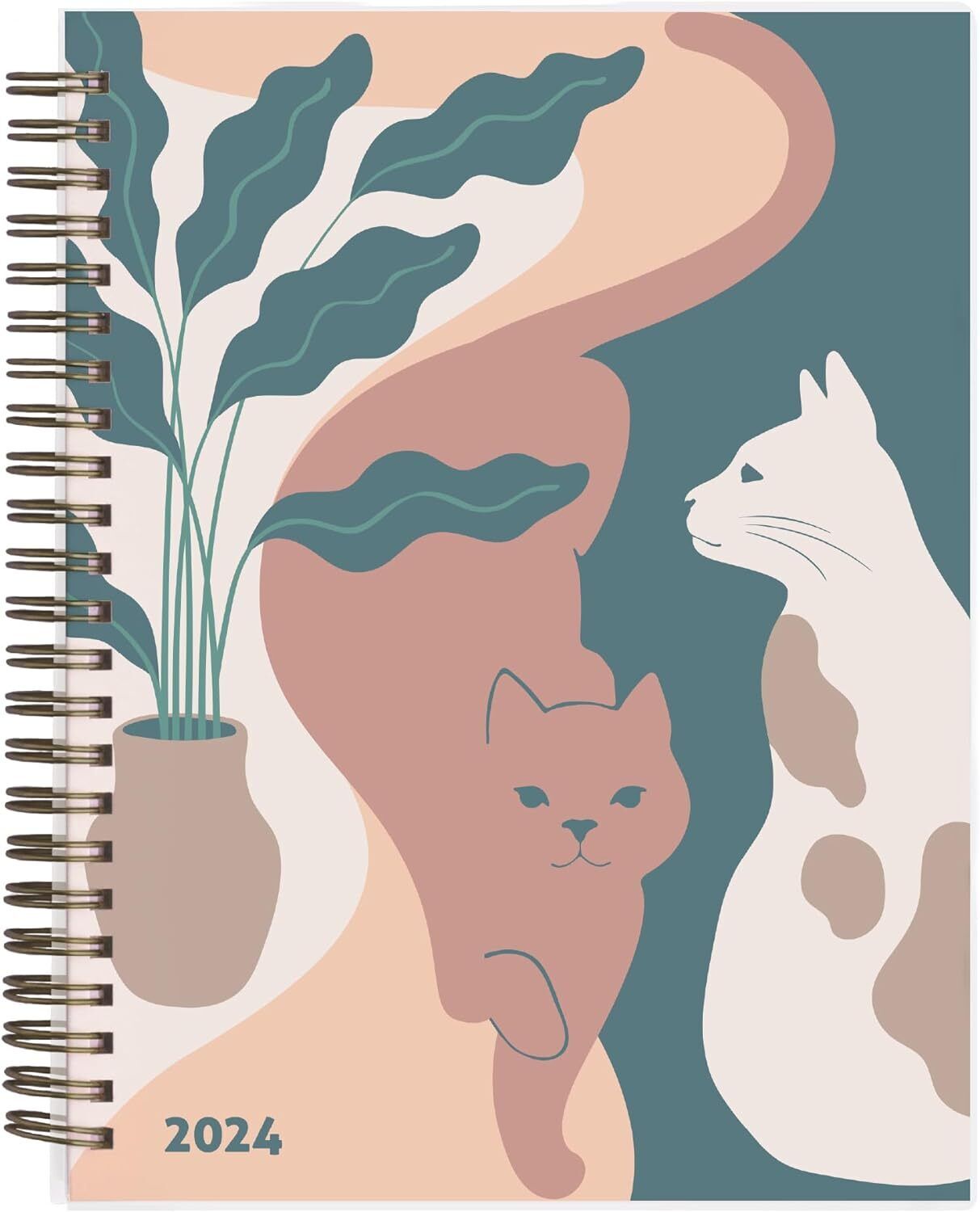 Rileys 2024 Weekly Planner - Cat Annual & Monthly Agenda 8 x 6 inches 