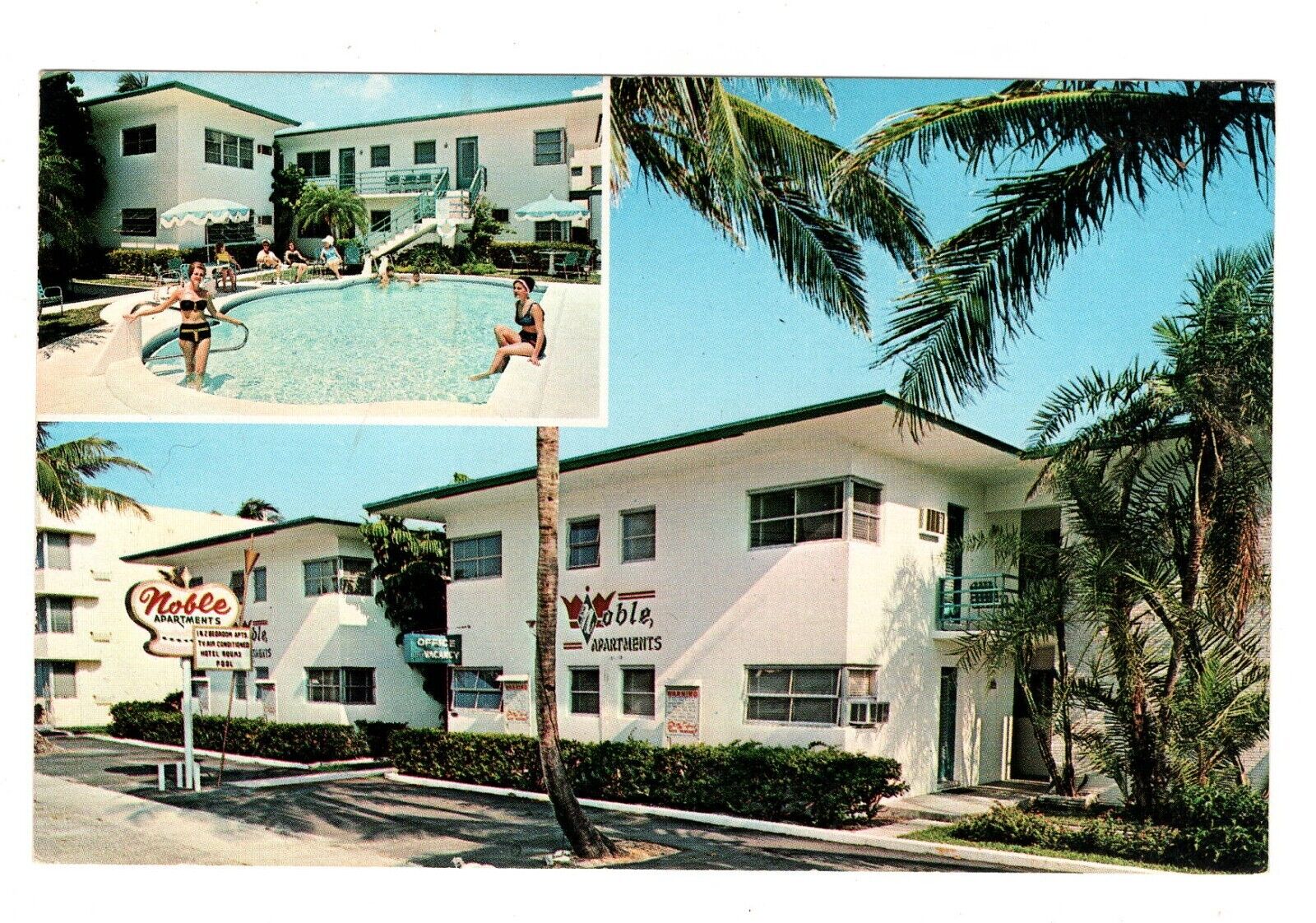 Postcard  Ft Lauderdale  Florida Nole Apartments Hotel Rooms