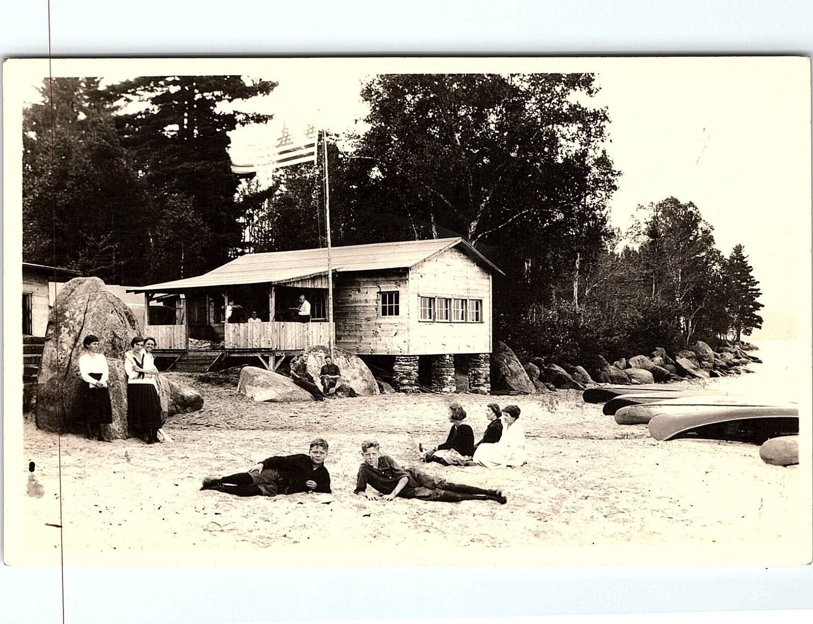 1920s SPECULATOR NY CAMP-OF-THE-WOODS THE STUDY HEADQUARTERS RPPC POSTCARD P2832