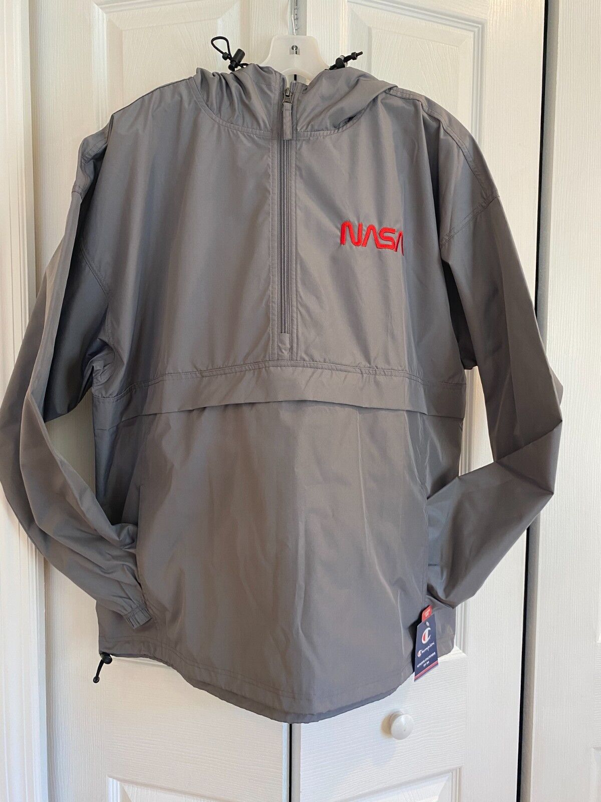 BRAND NEW x2- NASA Worm Embroidered Champion Packable Jacket