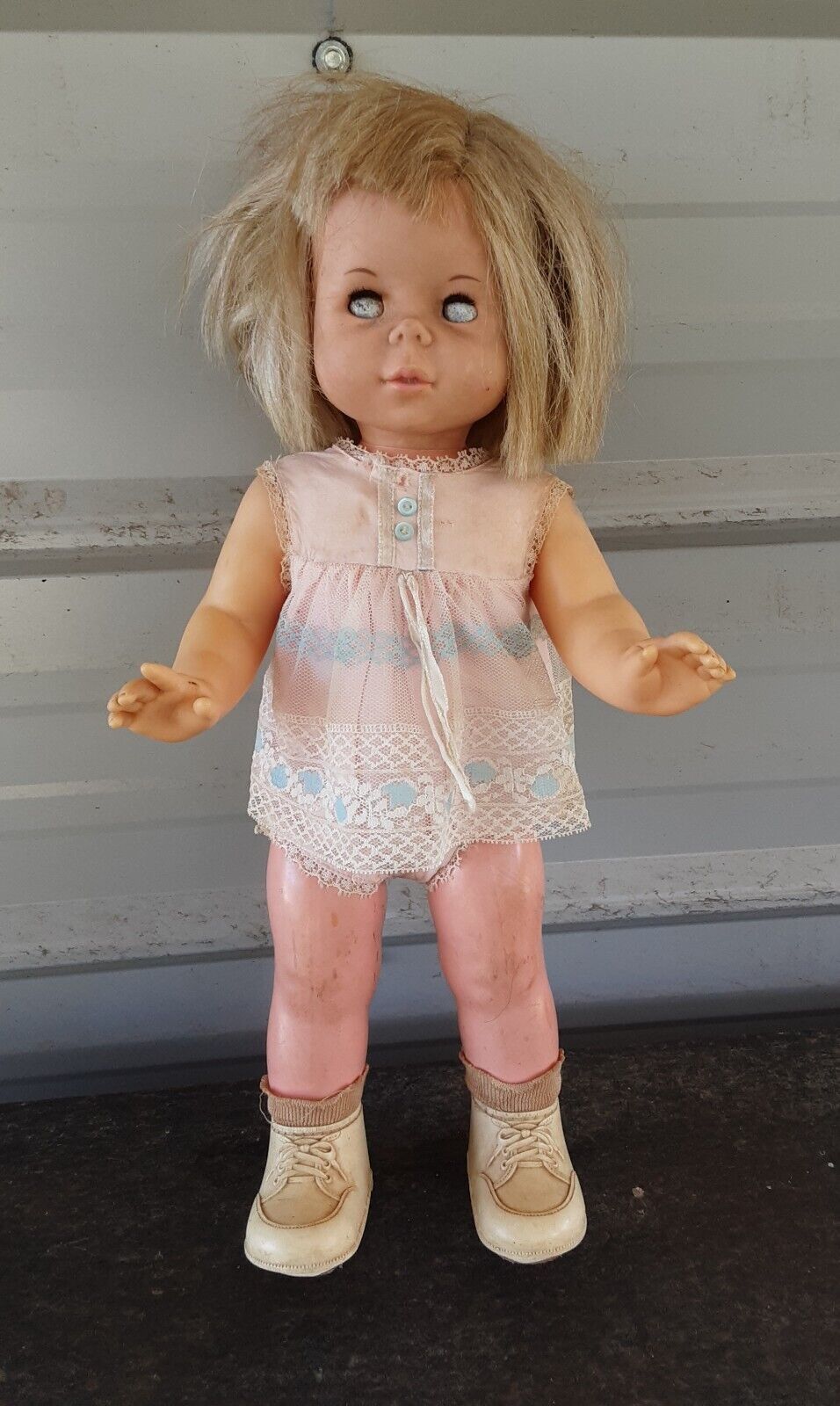 Creepy Halloween Blonde Girl DOLL Mattel 1964 Does NOT WORK Decoration Spooky
