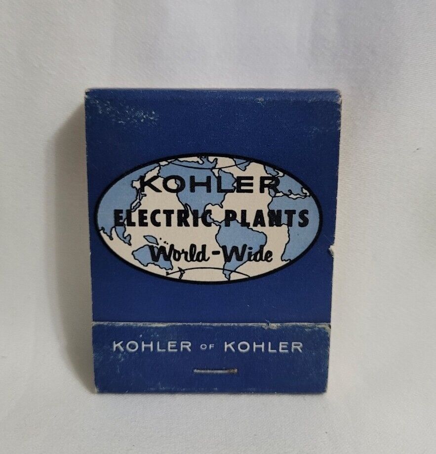 Vintage Kohler Electric Plants Worldwide Matchbook Wisconsin Advertising Full