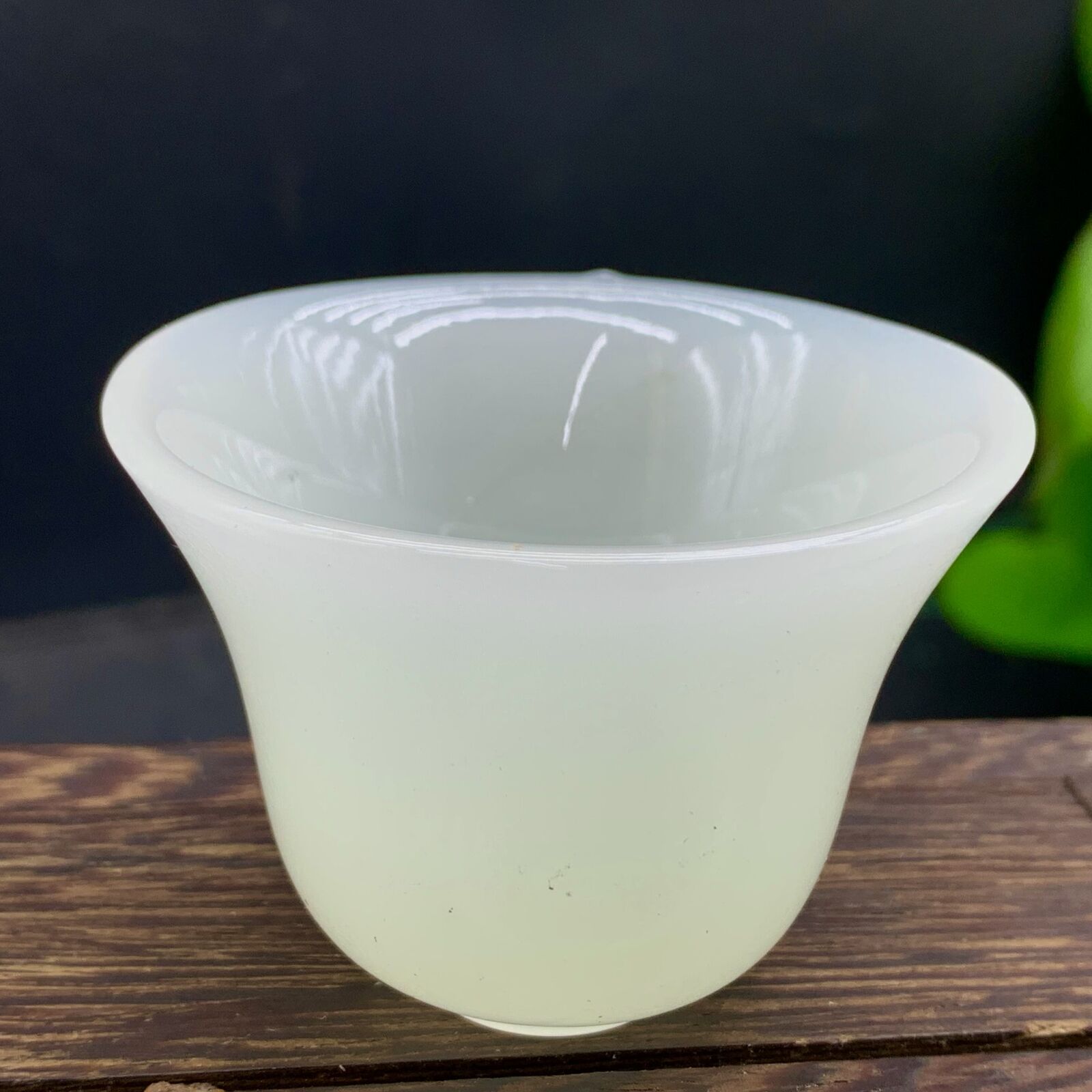 72G Exquisite white transparent colored glaze crystal tea cup sample healing
