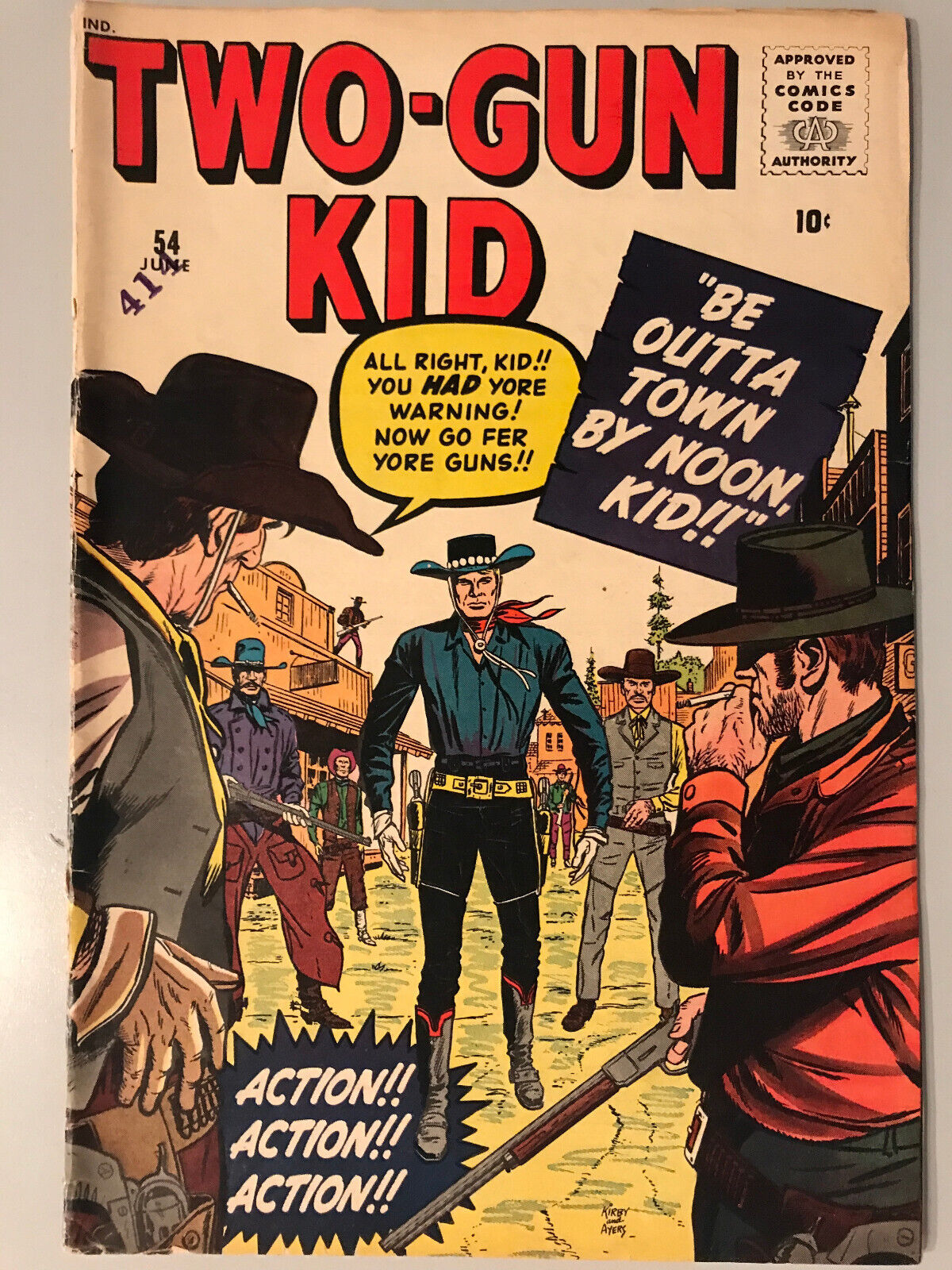 TWO-GUN KID #54 MARVEL COMICS, 1960 JACK KIRBY, JOHN SEVERIN VG+
