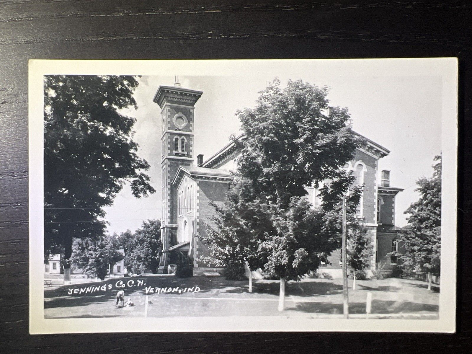 Vtg Postcard RPPC Vernon Indiana IN Jennings County Court House