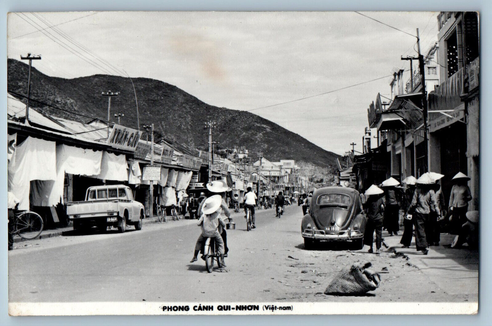 Vietnam Postcard Quy Nhon Landscape Business Section 1967 RPPC Photo