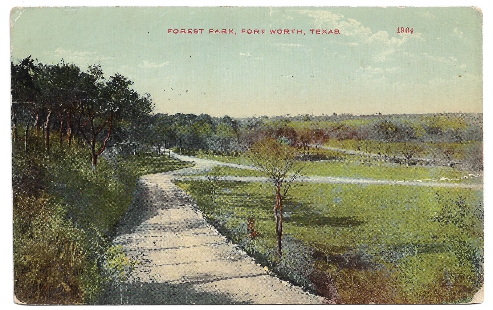 Fort Worth Texas TX Forest Park Street View 1912 Vintage Postcard
