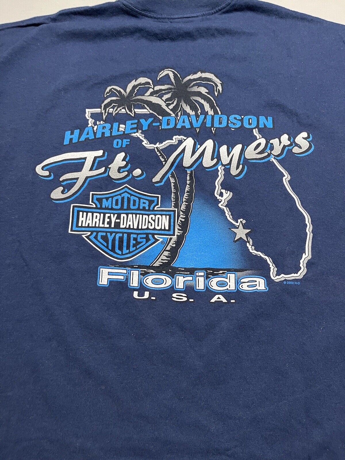 Harley Davidson XL T-Shirt Blue Men\'s H-D Of Fort Meyers Florida