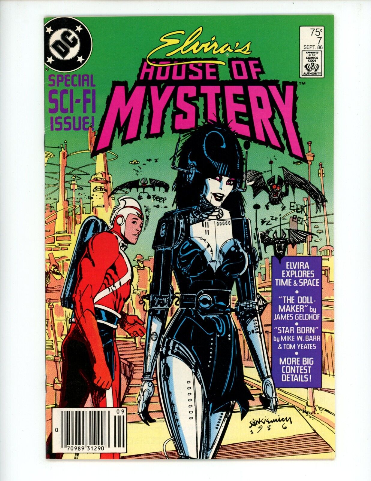 Elviras House of Mystery #7 Comic Book 1986 VF- Newsstand DC Elvira Comics