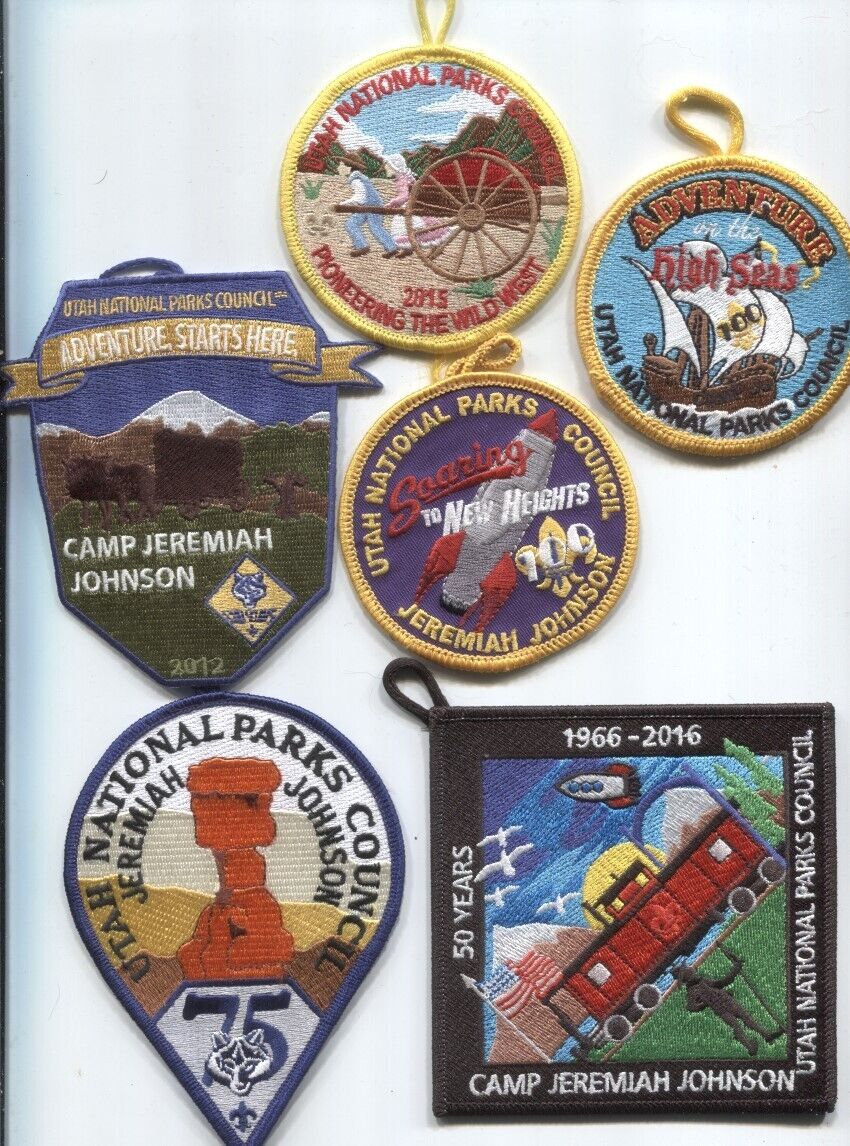FROM UTAH NATIONAL PARKS- LOT OF 6 JEREMIAH JOHNSON CAMP PATCHES