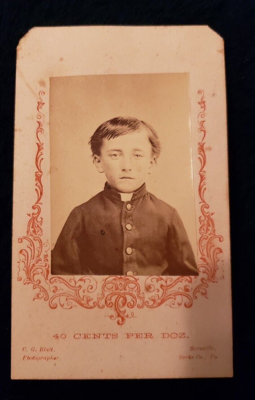 Rare Victorian Era CDV of a Soldier Boy From Bernville, PA. Uniform Coat. 