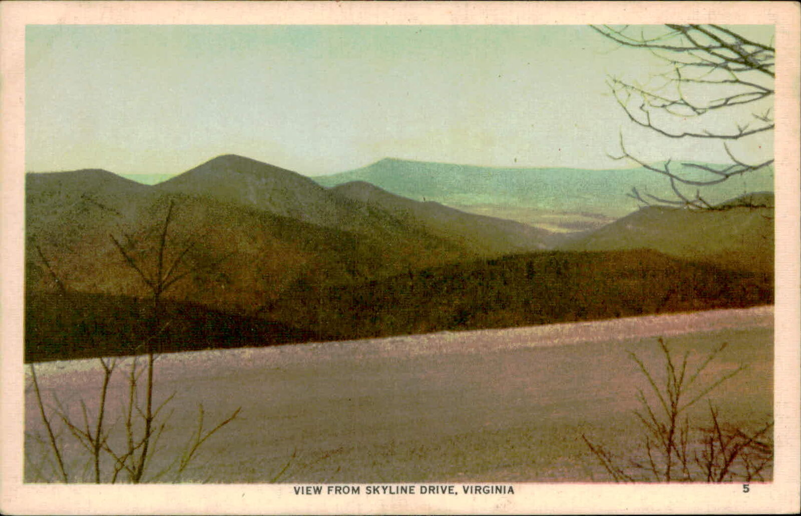 Postcard: VIEW FROM SKYLINE DRIVE, VIRGINIA