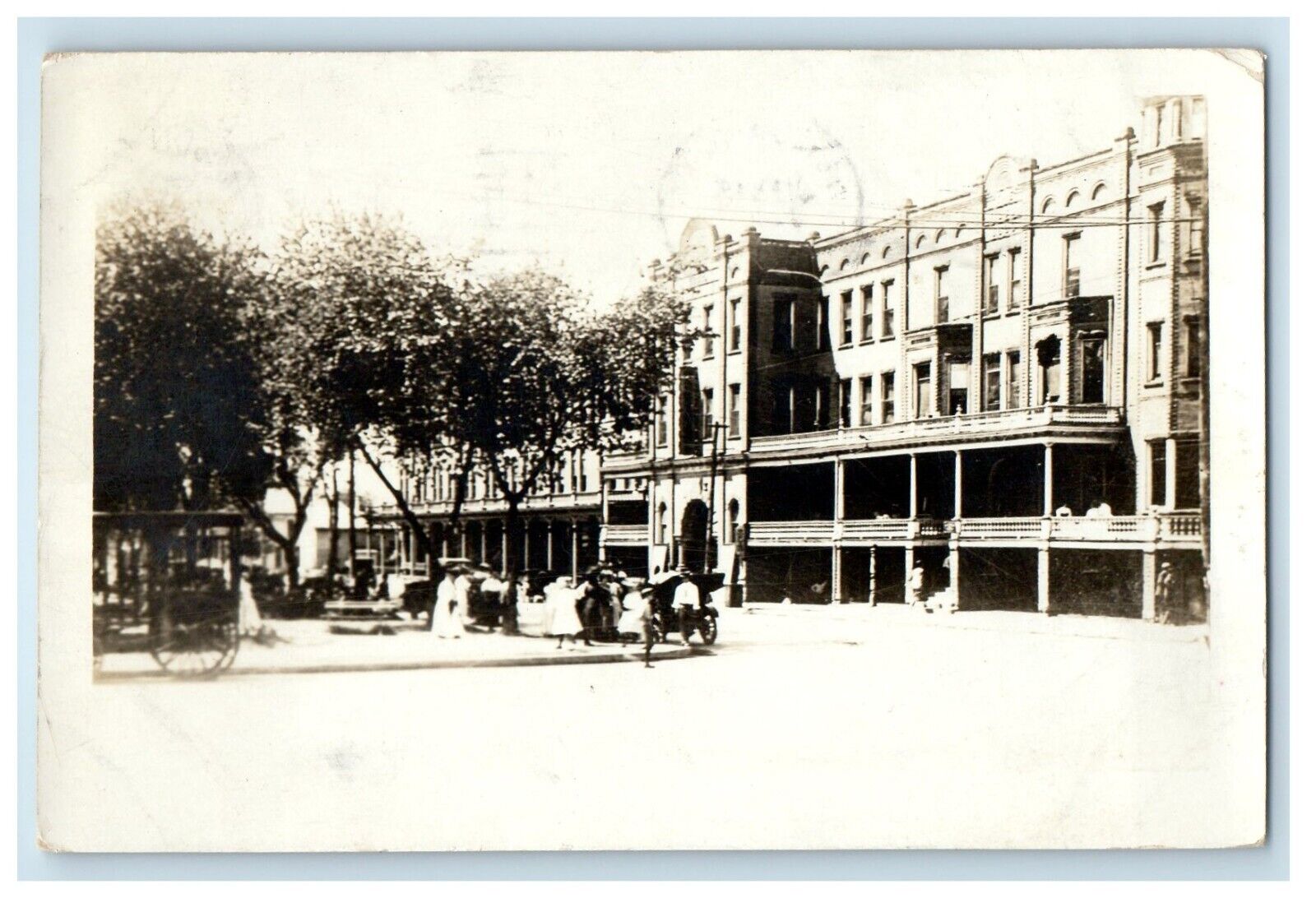 1911 Hotel Wilson Building Street View Mason City Iowa IA RPPC Photo Postcard