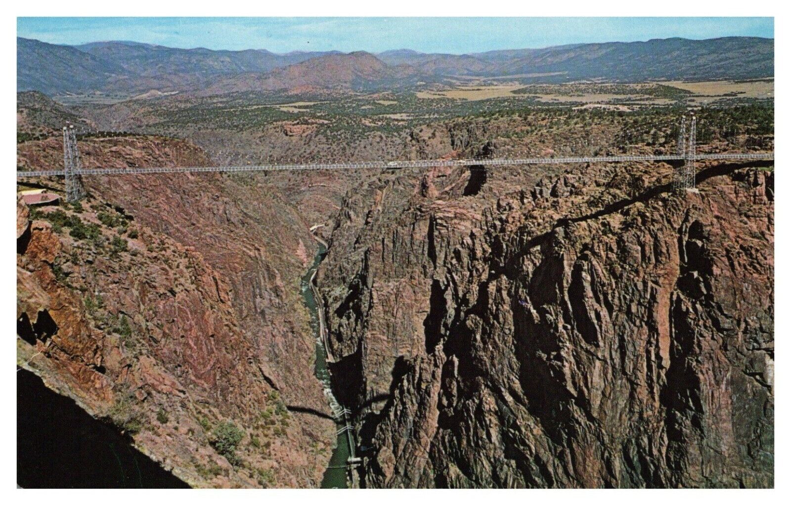 Postcard CO Royal Gorge Bridge Scenic Aerial Nature View Canon City Colorado