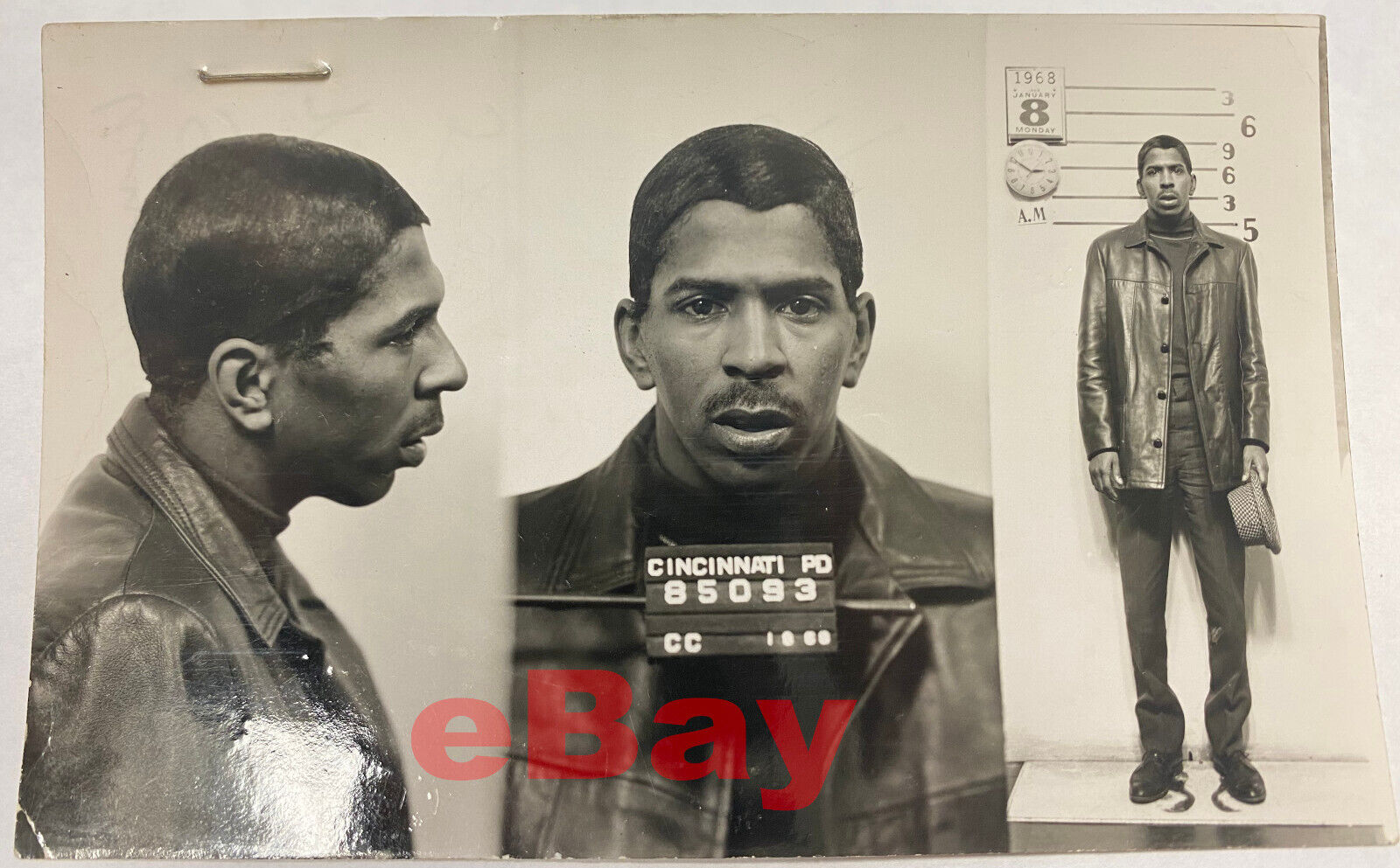 1968 CINCINNATI OHIO Pol Mug Shot Prison Photo WM CHENAULT African American RARE