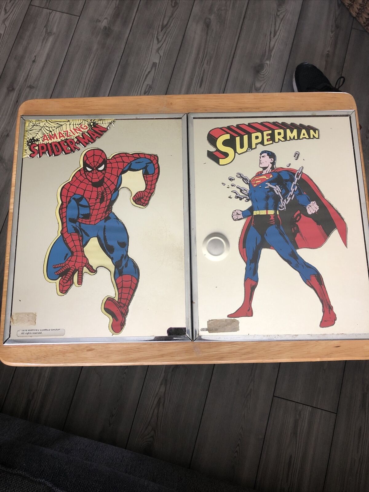 vintage Amazing  Spider-Man And Super Man Mirror