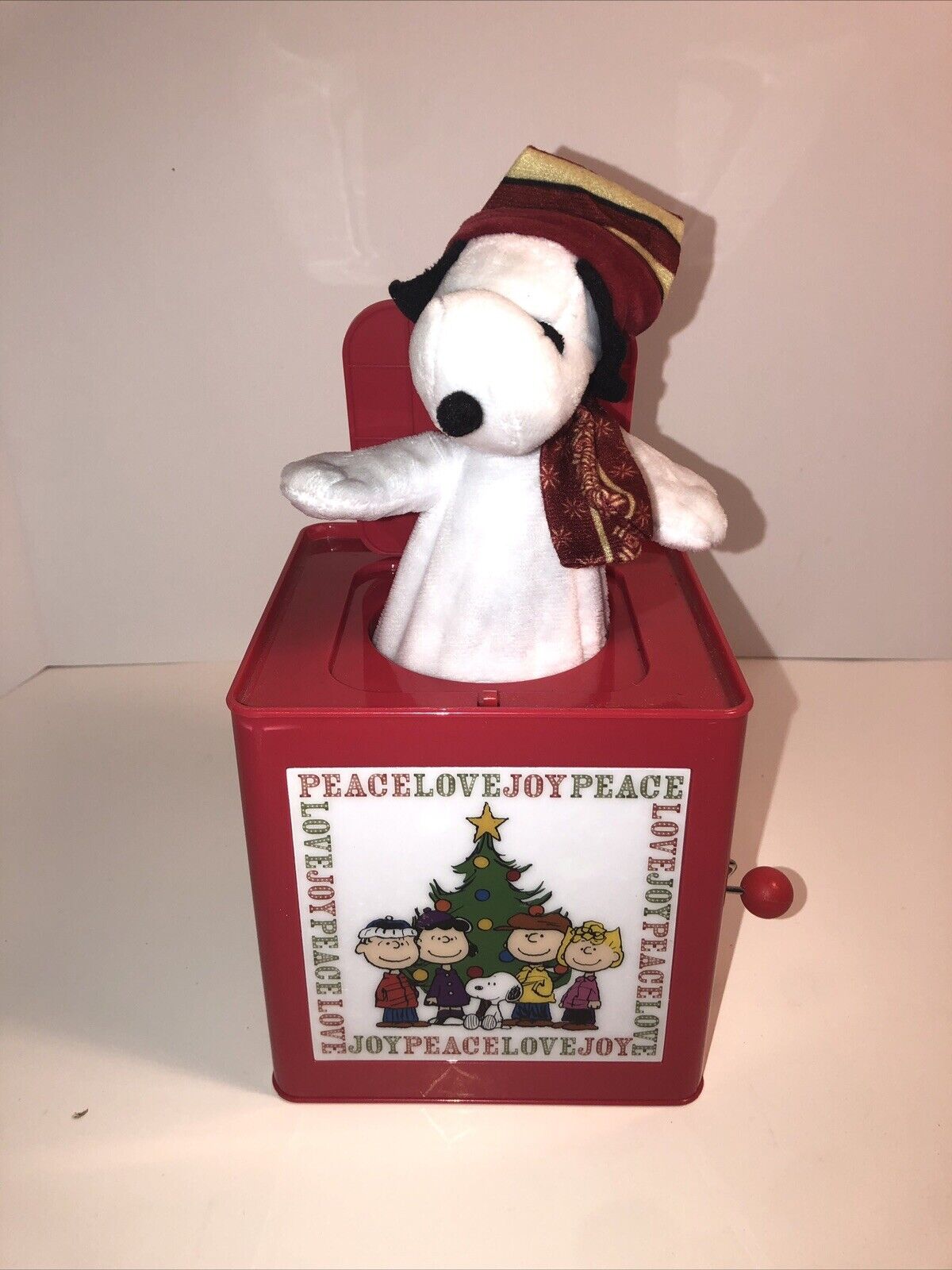 Gemmy Peanuts Snoopy Holiday Jack In Box Rare 2022 Musical Wind Up As Is Plush