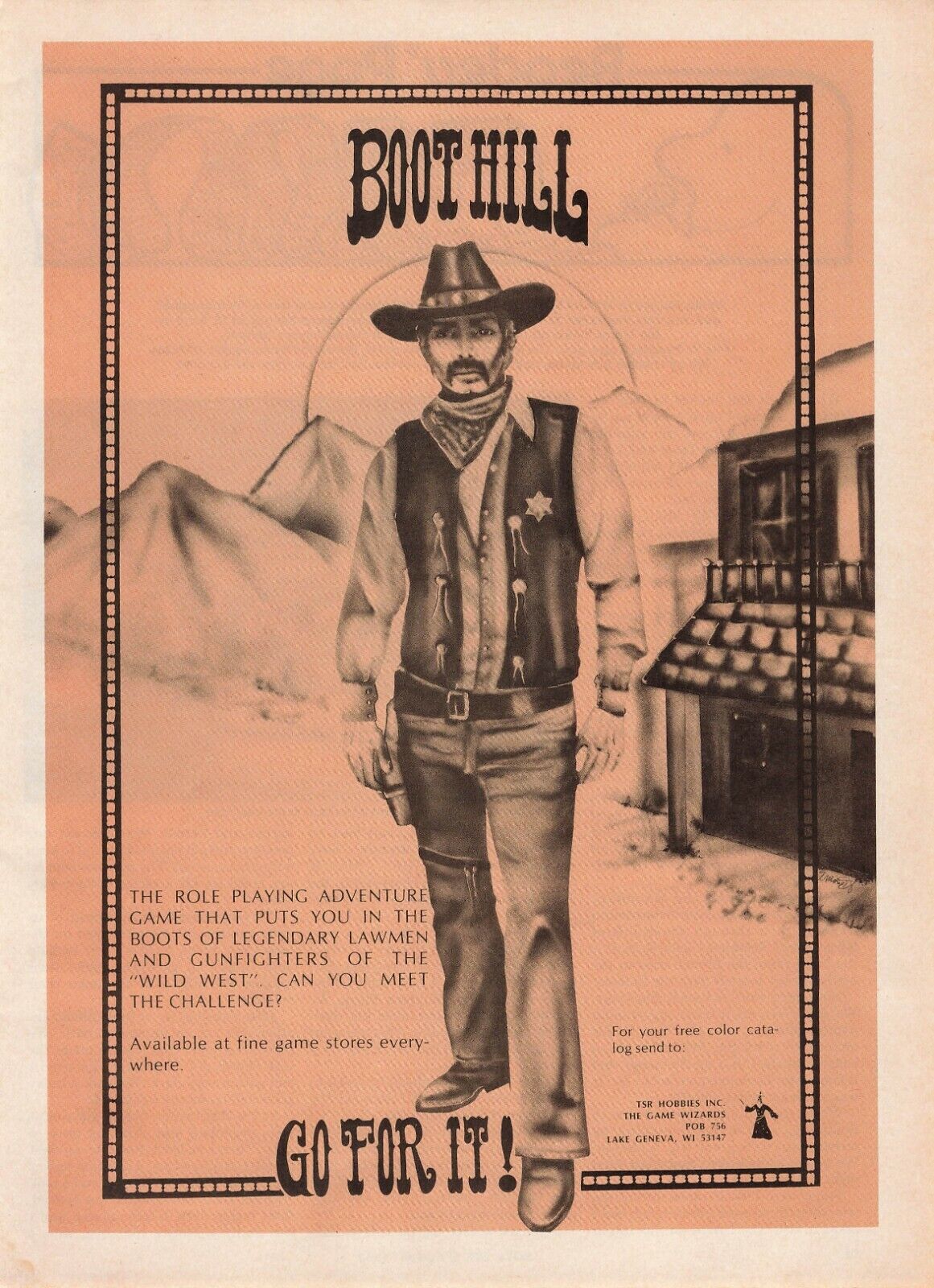 Boot Hill Role Adventure Game Ad Cowboy 80'S Vtg Print Ad 8X11 Wall Poster Art