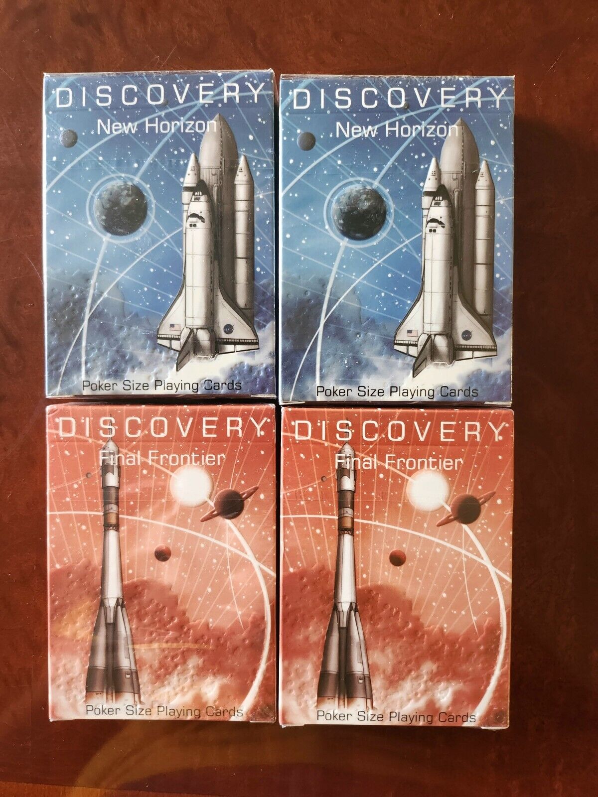 4 Discovery New Horizon (Blue and Red) Playing Cards Deck Brand New