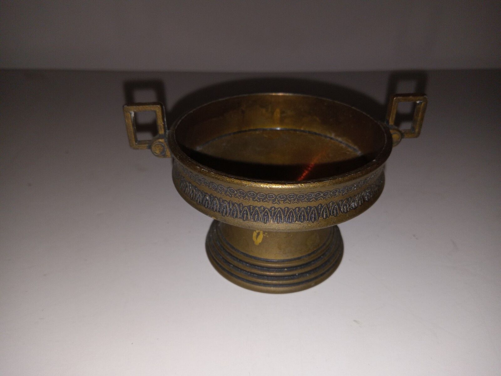 Miniature Brass Or Bronze?  Bowl Dish With Handles 2\