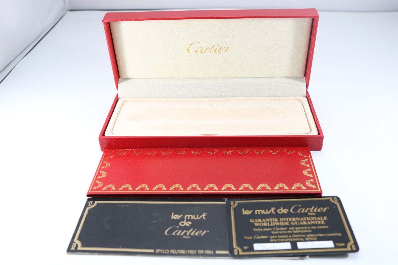 Vintage (c1982) Cartier Vendome Trinity Red Ballpoint Pen Display Case