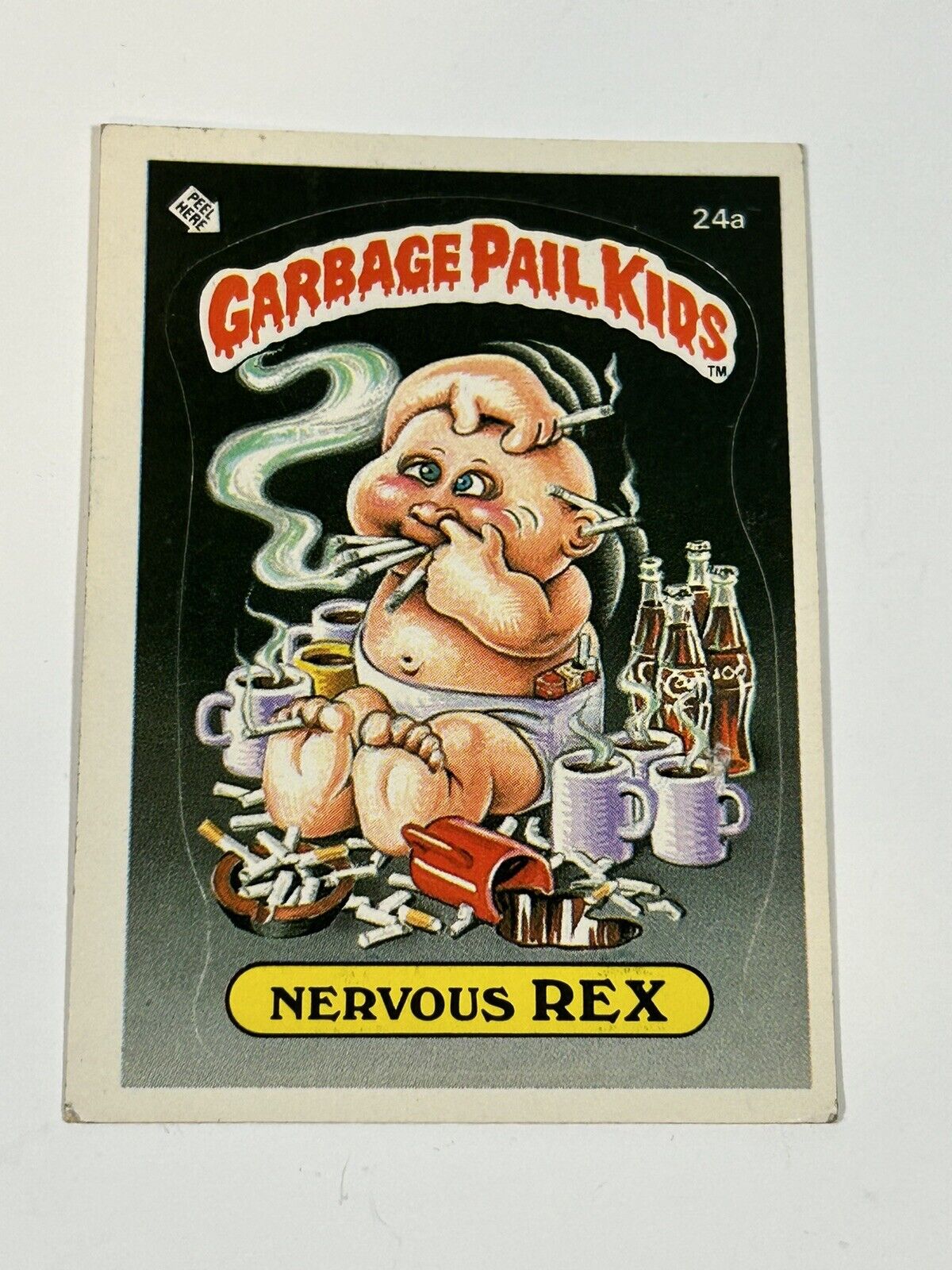 Nervous Rex 1985 Topps GPK Garbage Pail Kids OS1 Series 1 #24a (Matte)