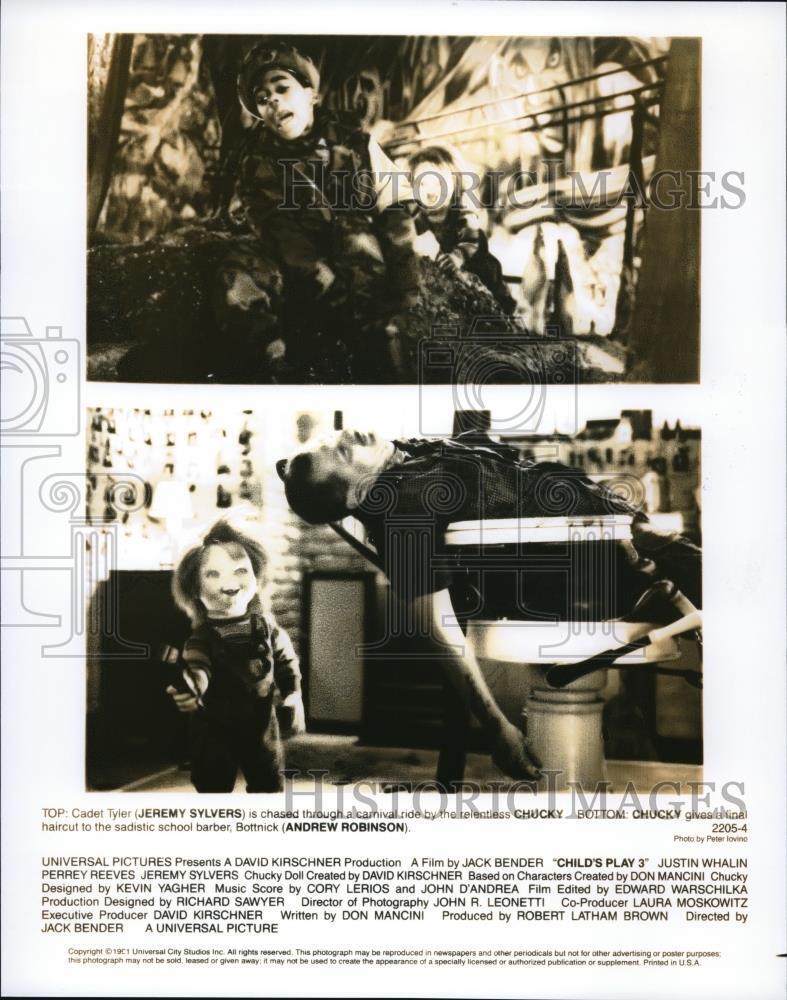 1992 Press Photo Jeremy Sylvers & Andrew Robinson on Child\'s Play 3 - cvp38152