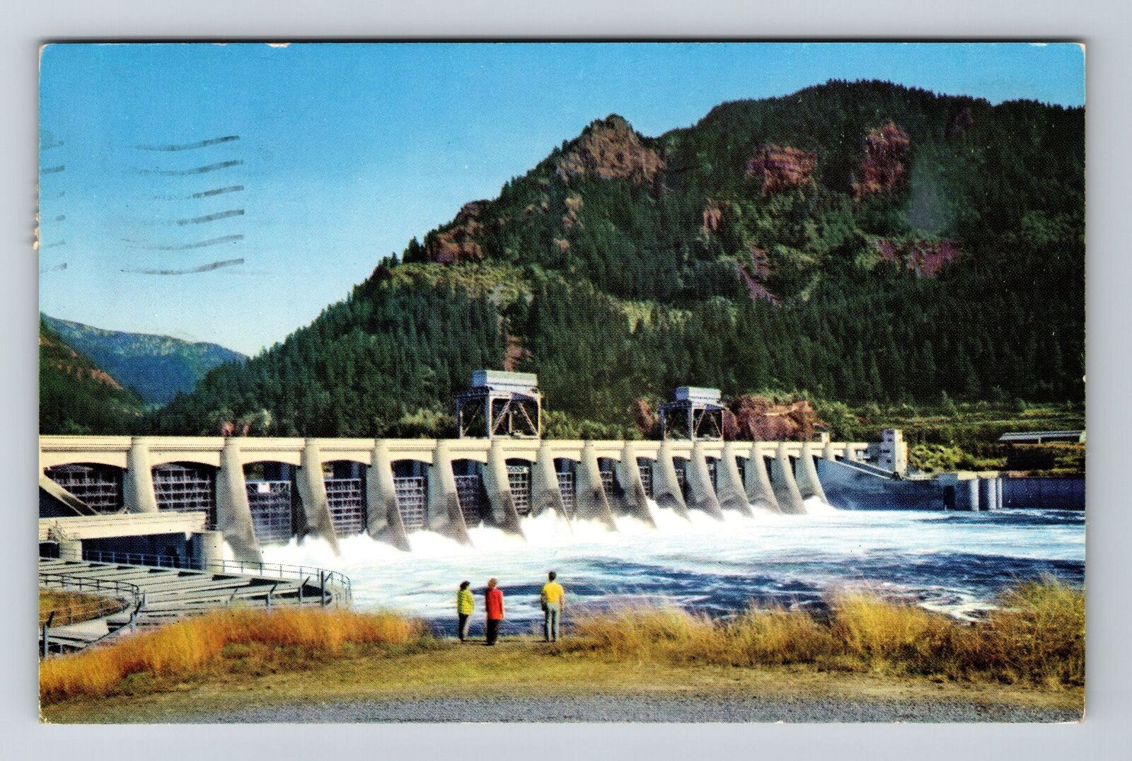 OR-Oregon, Bonneville Dam, Scenic View Area, Vintage Postcard