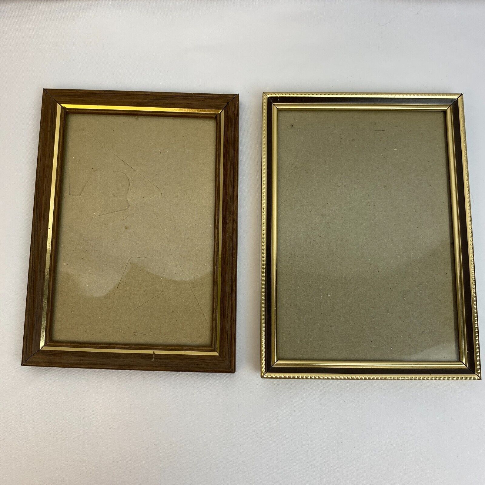 Lot Of 2 Vintage 5x7 Metal Frames With Glass Intact - Very Nice Vintage Frames