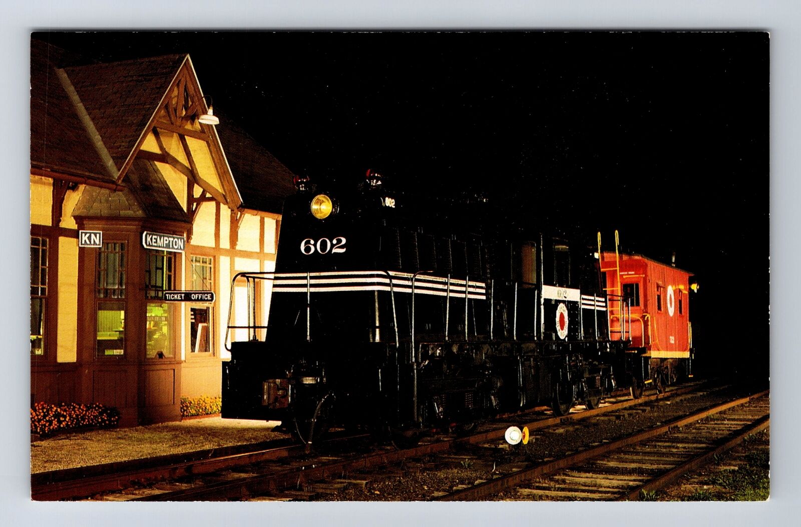Lehigh & New England Railroad Unit Number 602, Train, Vintage Postcard