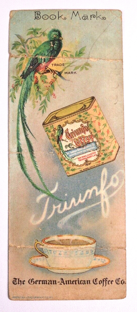 1880-1890s Triunfo Coffee Bookmark by The German-American Coffee Company